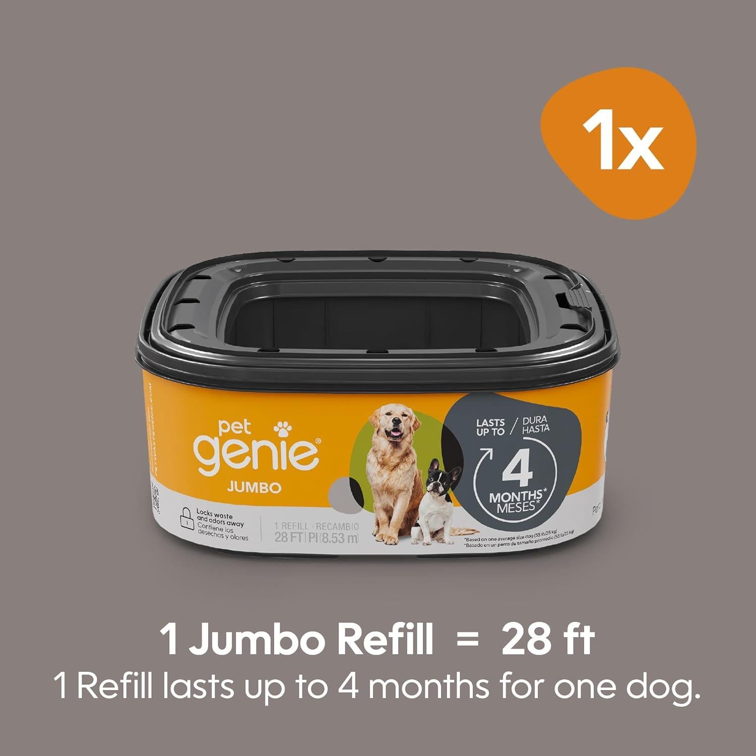 Repuesto Jumbo Pet Genie 1 Paquete Control Olores