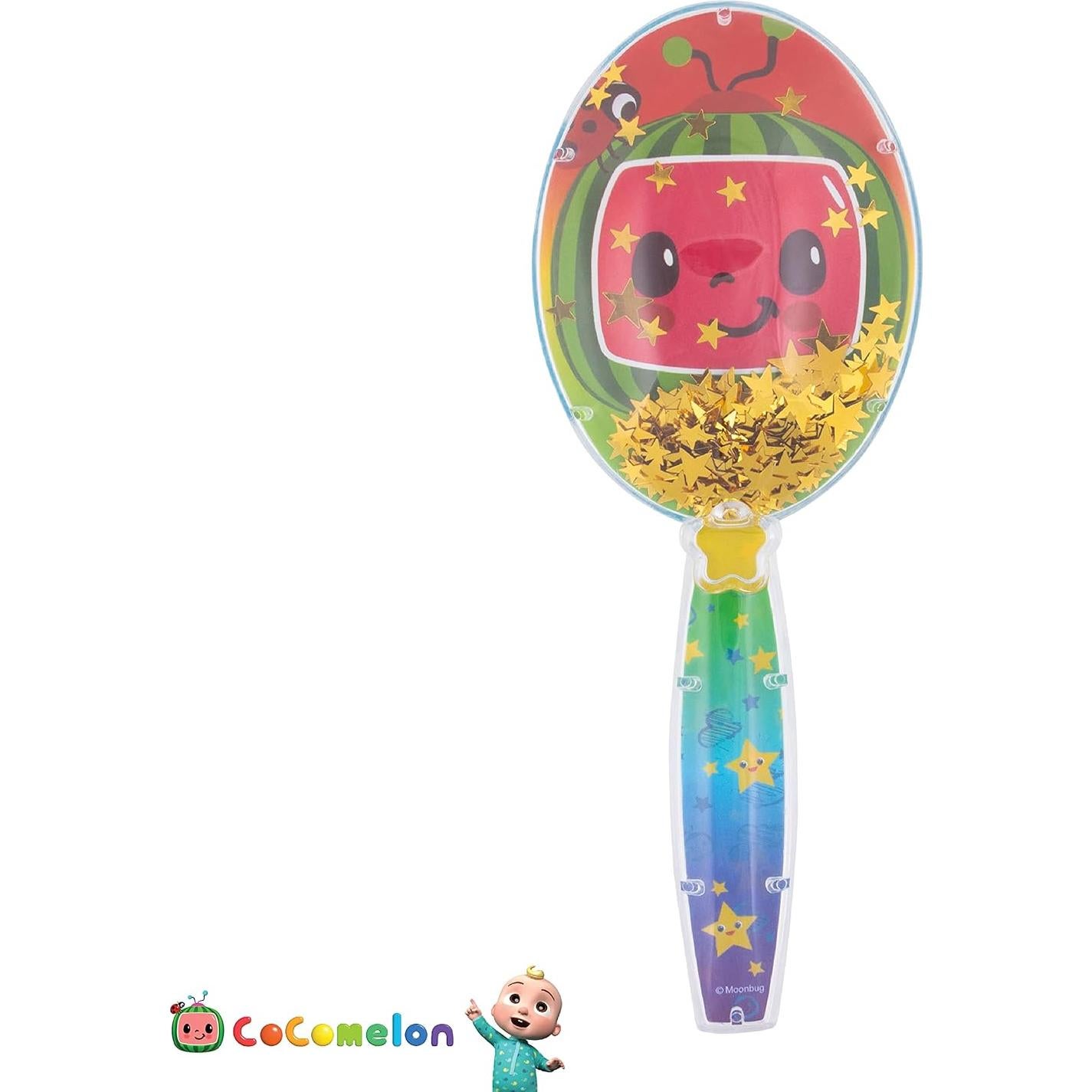 Cepillo de Cabello CoComelon Verde con Confeti Brillante