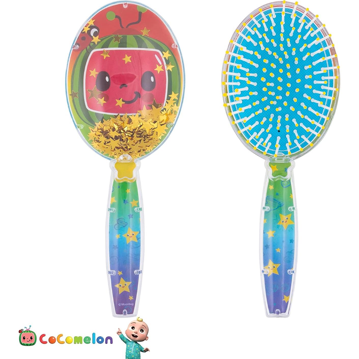 Cepillo de Cabello CoComelon Verde con Confeti Brillante