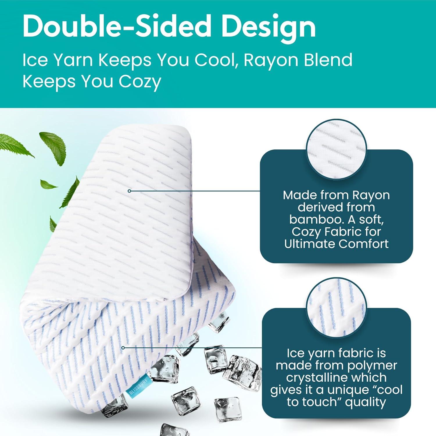 Almohada Super Delgada BLISSBURY 5.58 cm Espuma Memoria