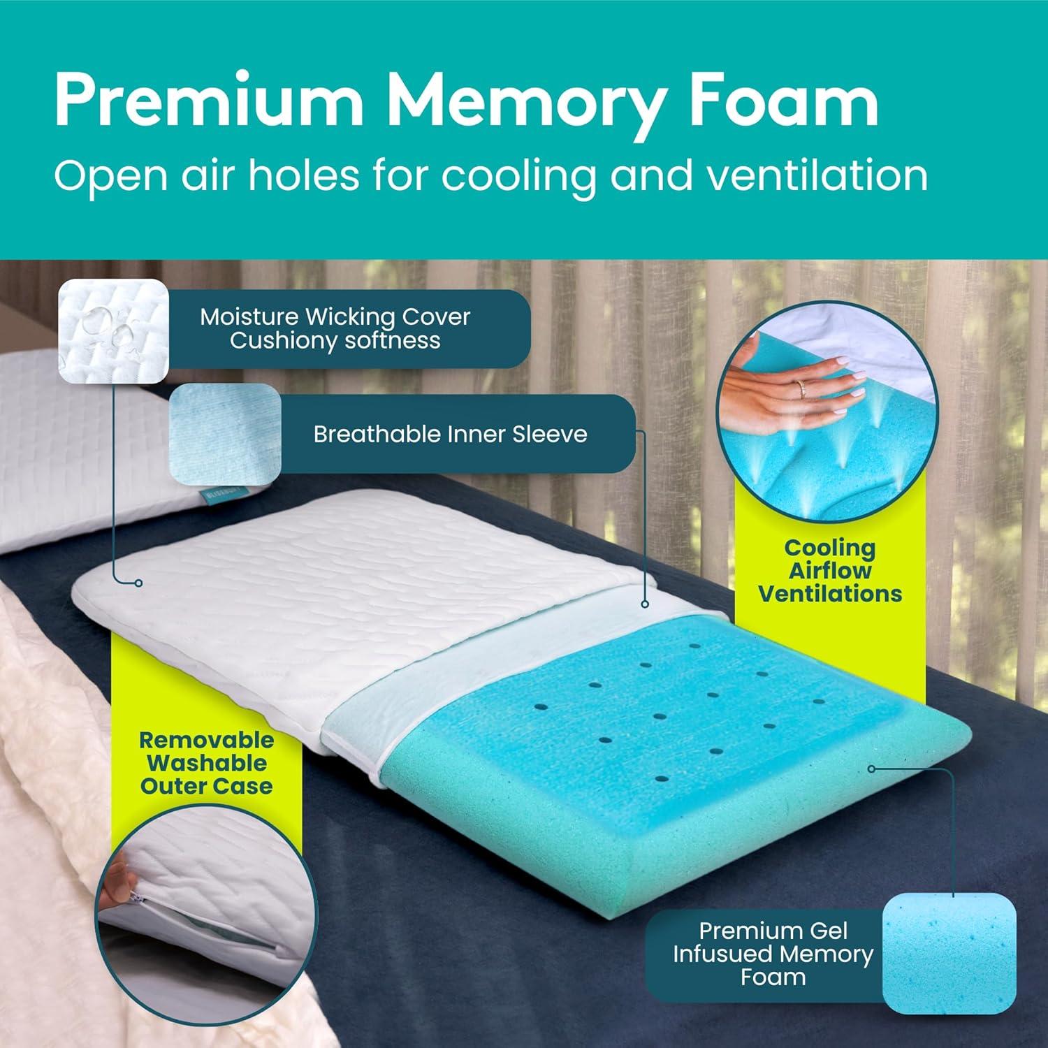 Almohada Super Delgada BLISSBURY 5.58 cm Espuma Memoria