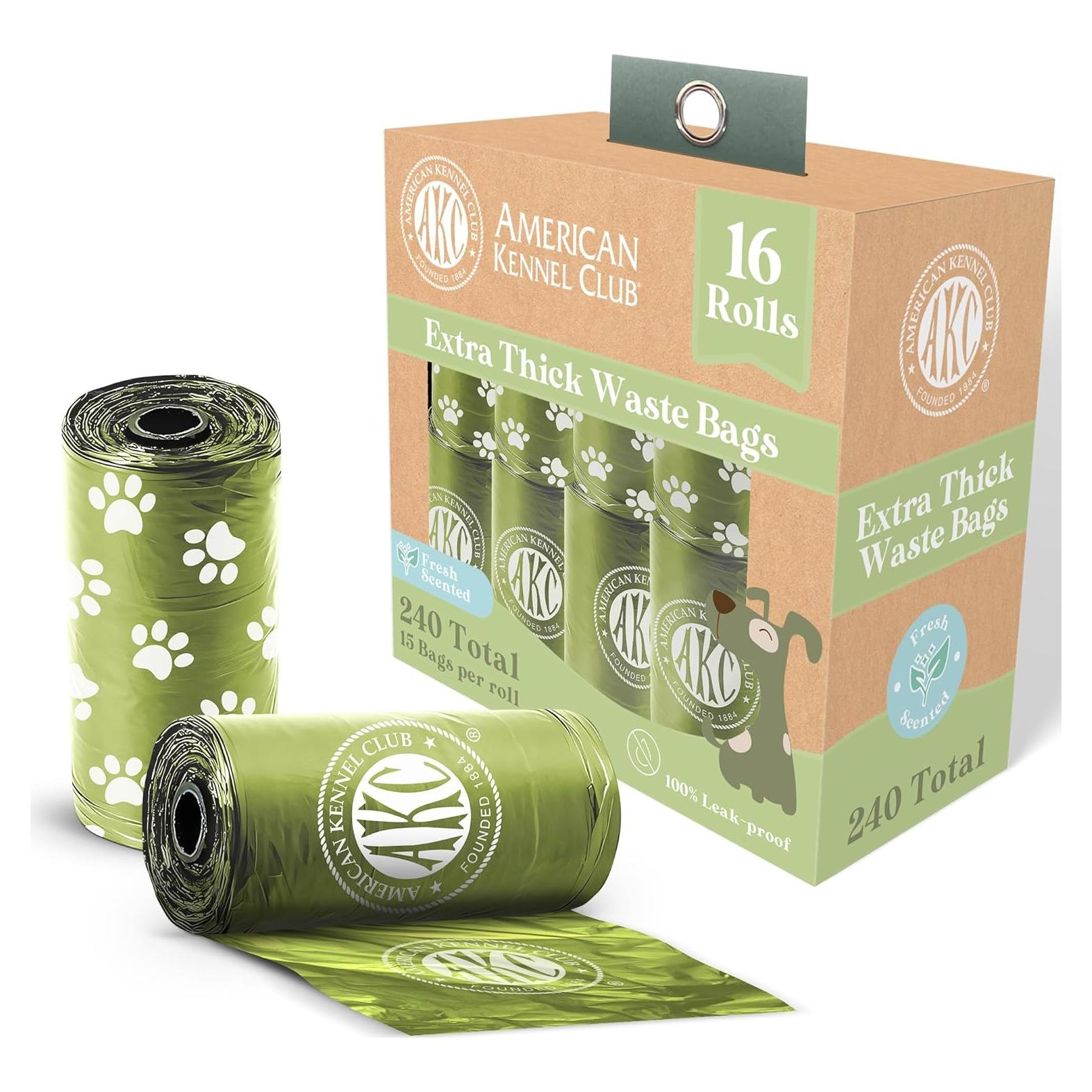 Bolsas de Poop para Perros AKC - 240 Bolsas Aromatizadas