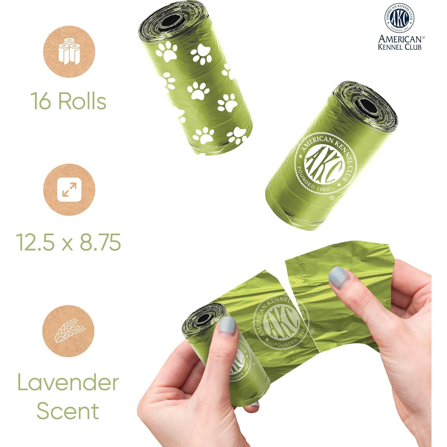 Bolsas de Poop para Perros AKC - 240 Bolsas Aromatizadas