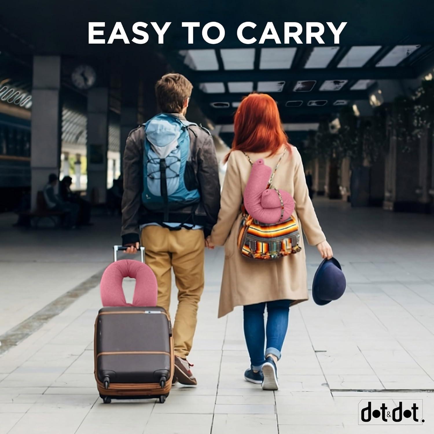 Almohada de Viaje Dot&Dot Rosa Espuma Viscoelástica 66 cm