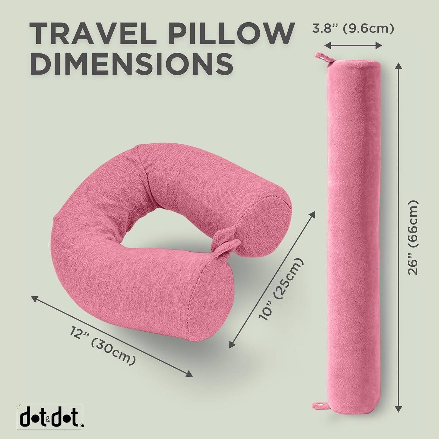 Almohada de Viaje Dot&Dot Rosa Espuma Viscoelástica 66 cm