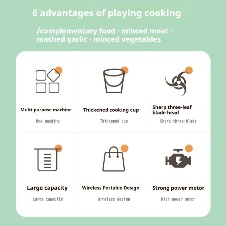 Procesador de Alimentos DeepCrush Mini Eléctrico 218g Azul