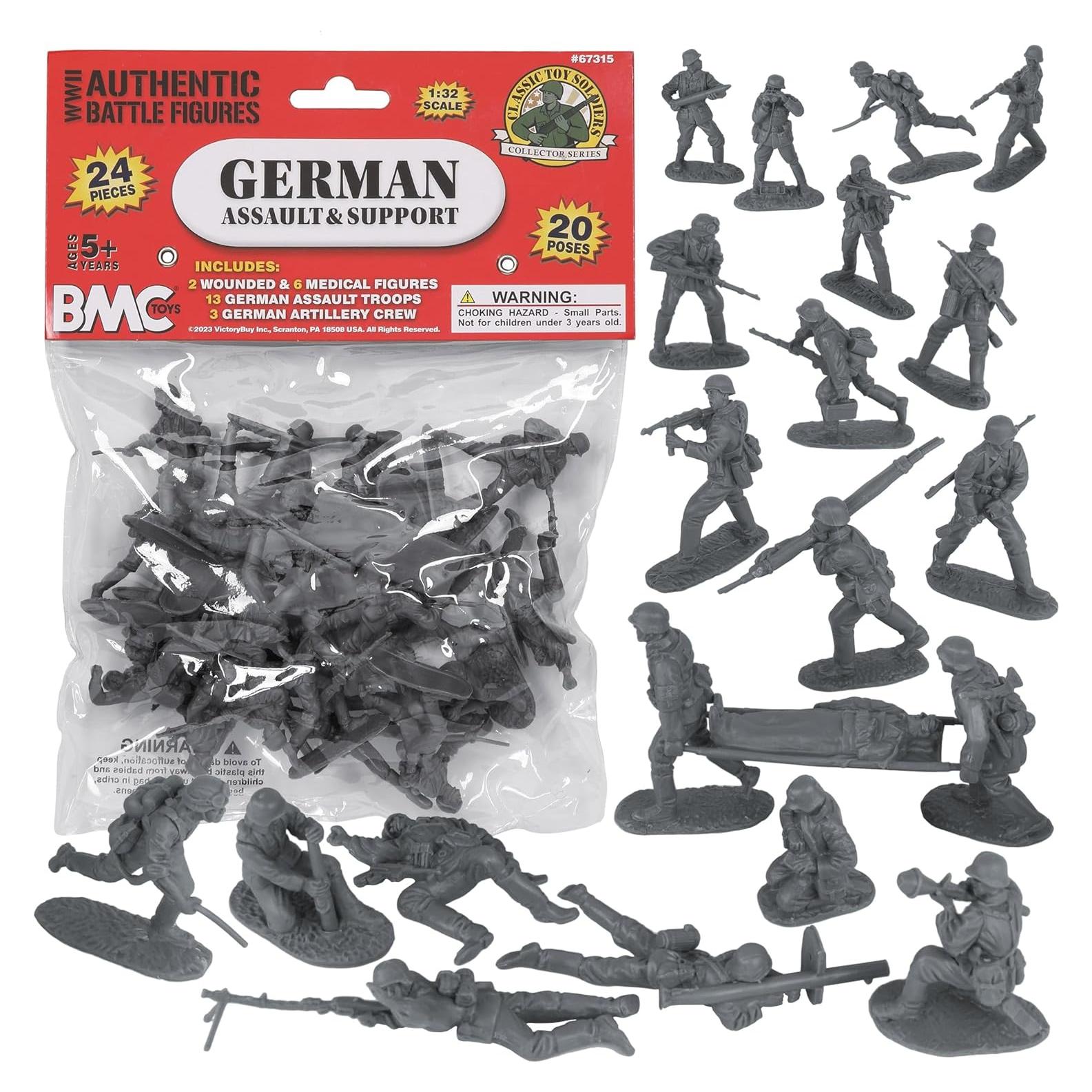 Figuras de Soldados de Plástico BMC WW2 Asalto Alemán 24pc