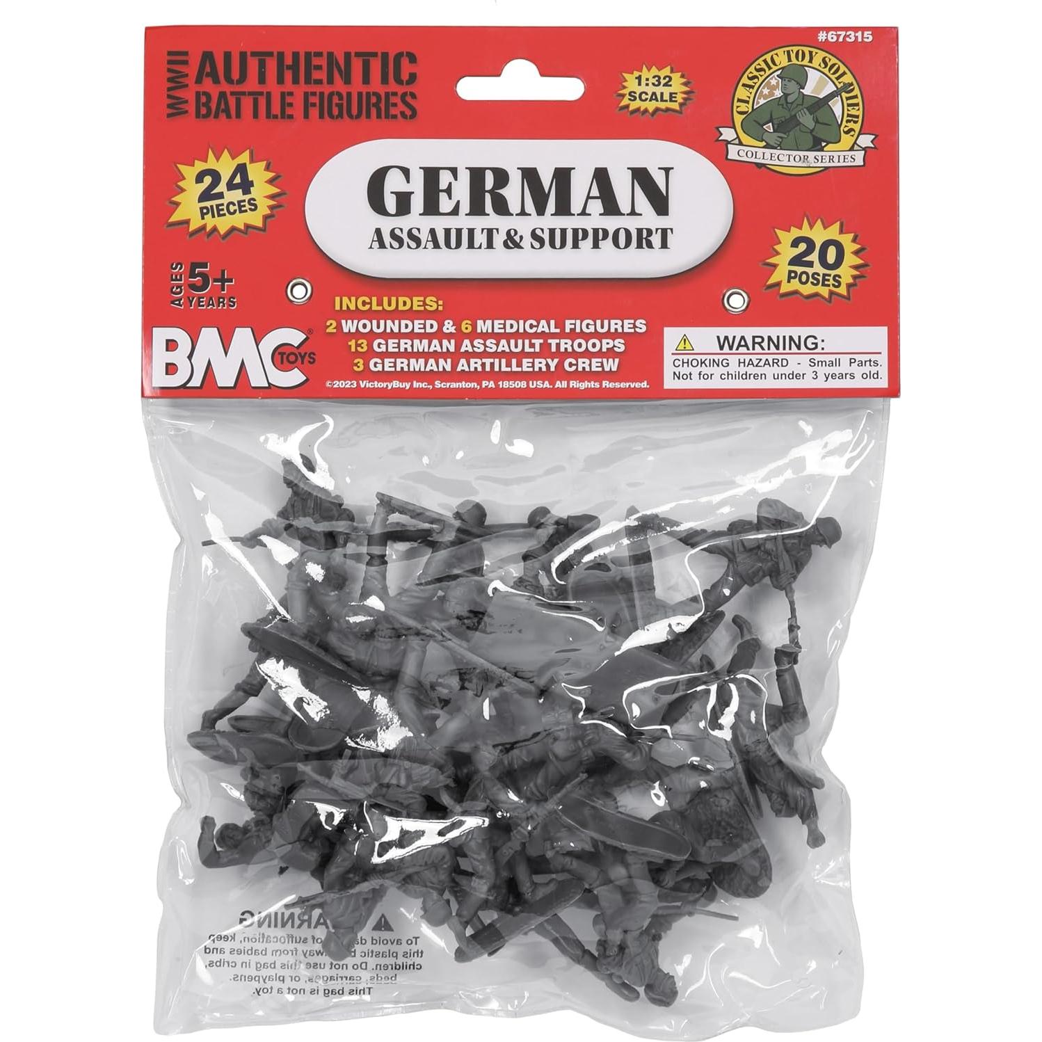 Figuras de Soldados de Plástico BMC WW2 Asalto Alemán 24pc