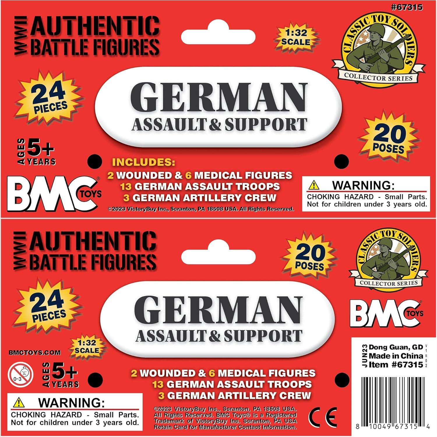 Figuras de Soldados de Plástico BMC WW2 Asalto Alemán 24pc