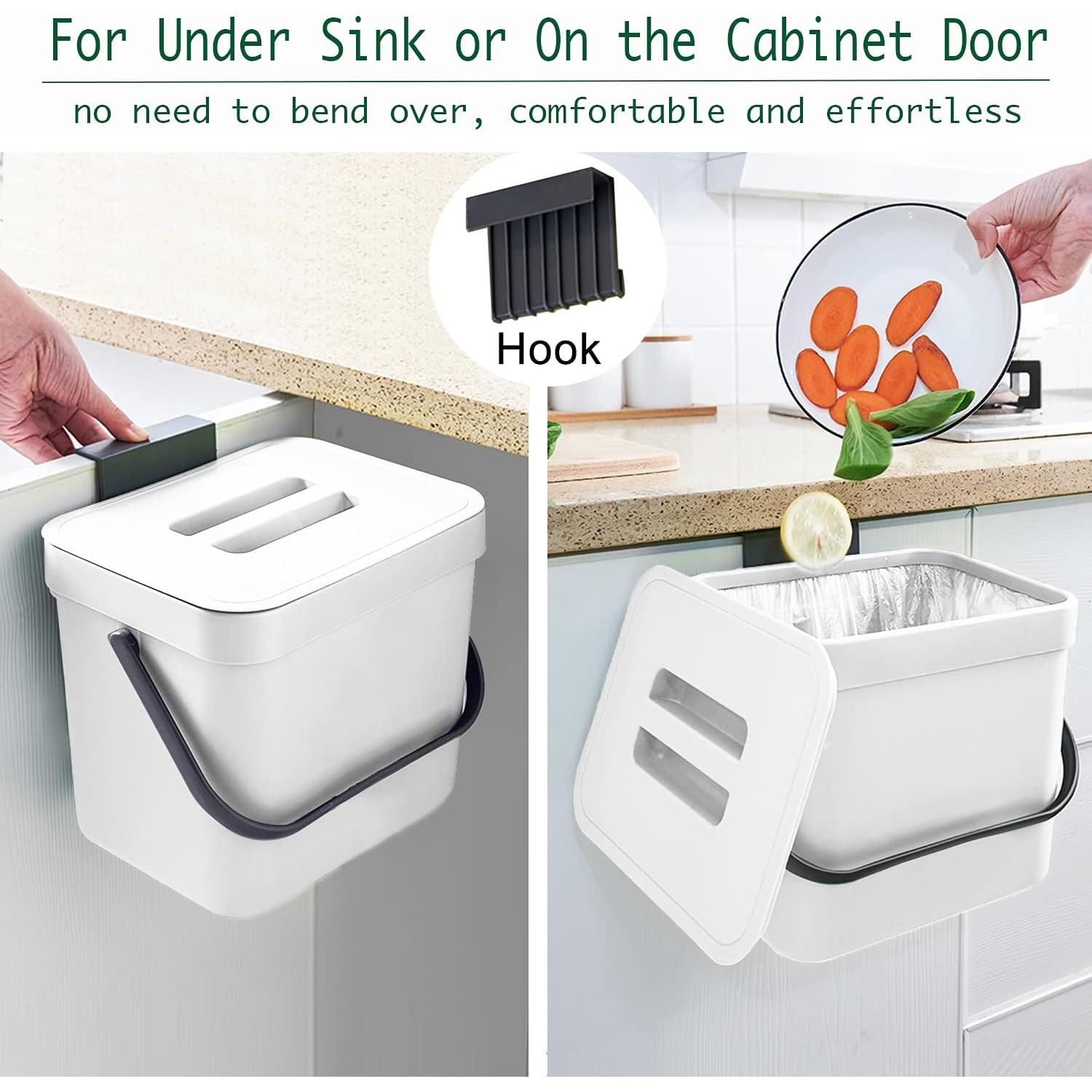 Cubo de Basura LALASTAR 7L Montado en Pared Blanco