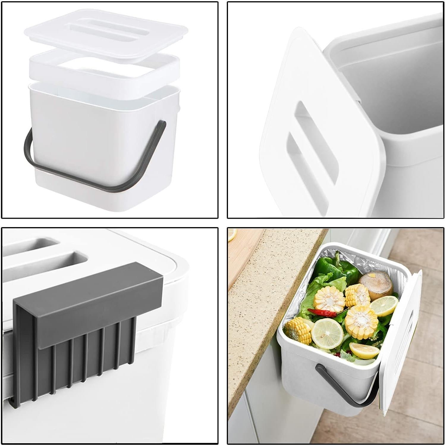 Cubo de Basura LALASTAR 7L Montado en Pared Blanco