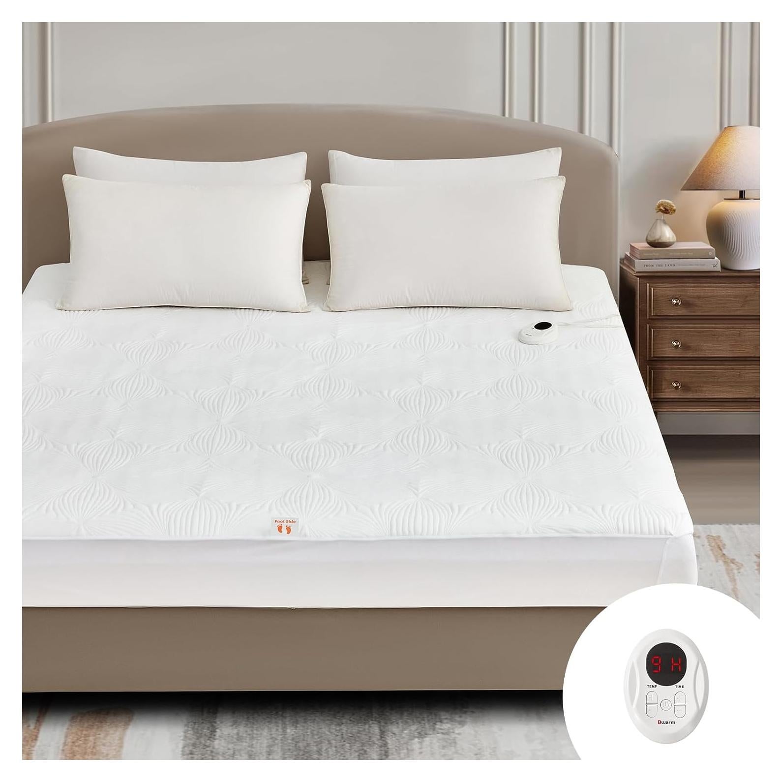 Almohadilla Térmica Bwarm Individual Blanca con 9 Calor y Apagado