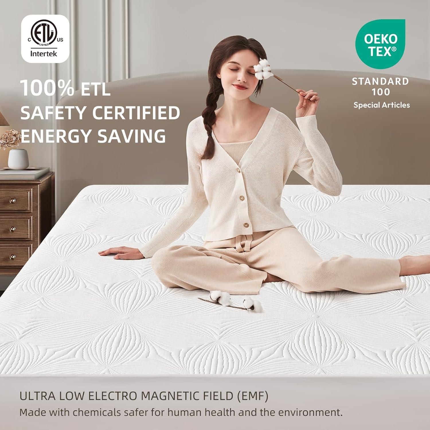 Almohadilla Térmica Bwarm Individual Blanca con 9 Calor y Apagado