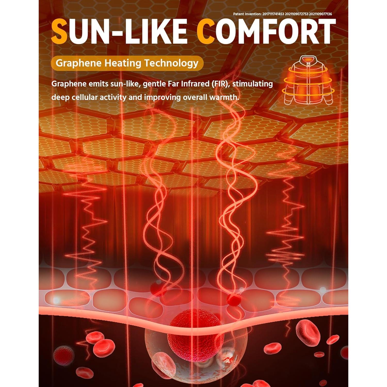 Chaqueta Calentada de Grafeno Wulcea para Hombres 12V 18400mAh