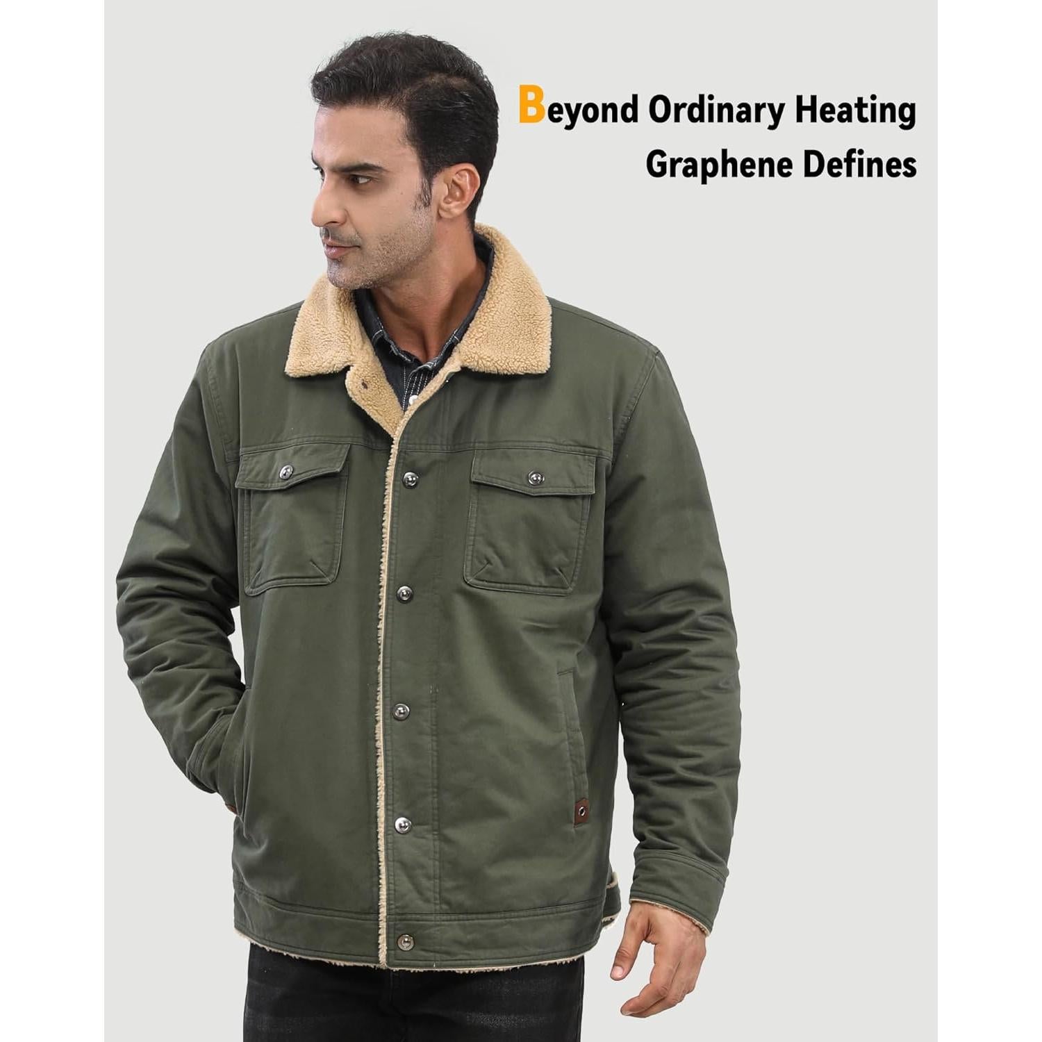 Chaqueta Calentada de Grafeno Wulcea para Hombres 12V 18400mAh