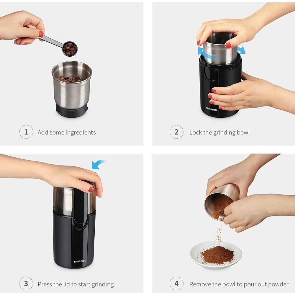 Molino de café eléctrico SHARDOR CG-618B 200W 2 tazas