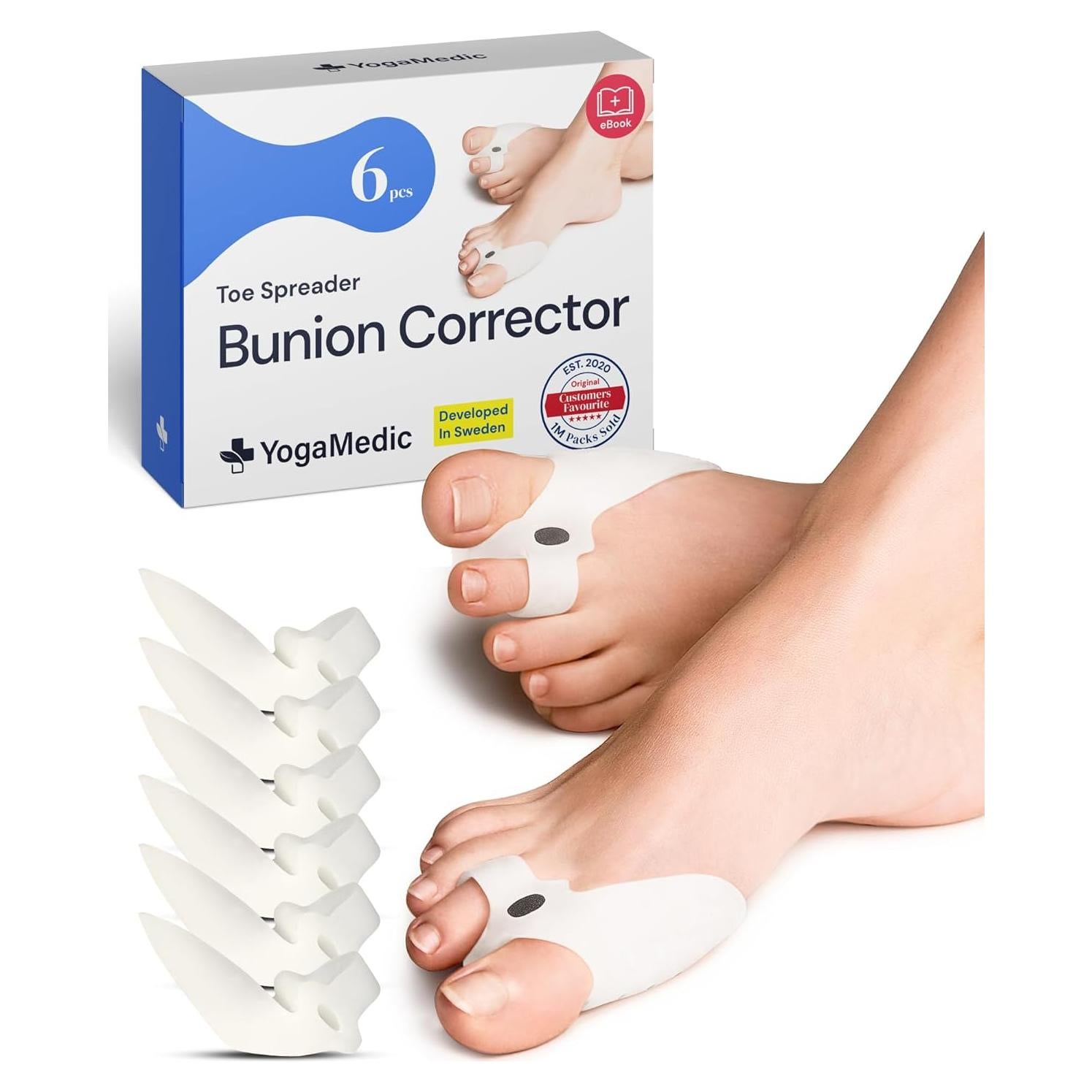 Corrector de Juanetes YogaMedic 6 Piezas Gel Silicona Unisex