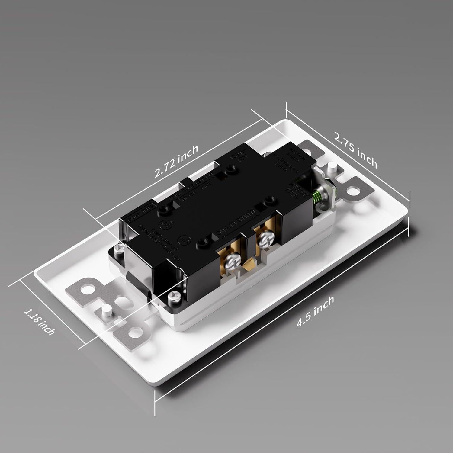 Paquete de 10 Toma Corriente POWAWINI 15 Amp 2 Polos 3 Hilos