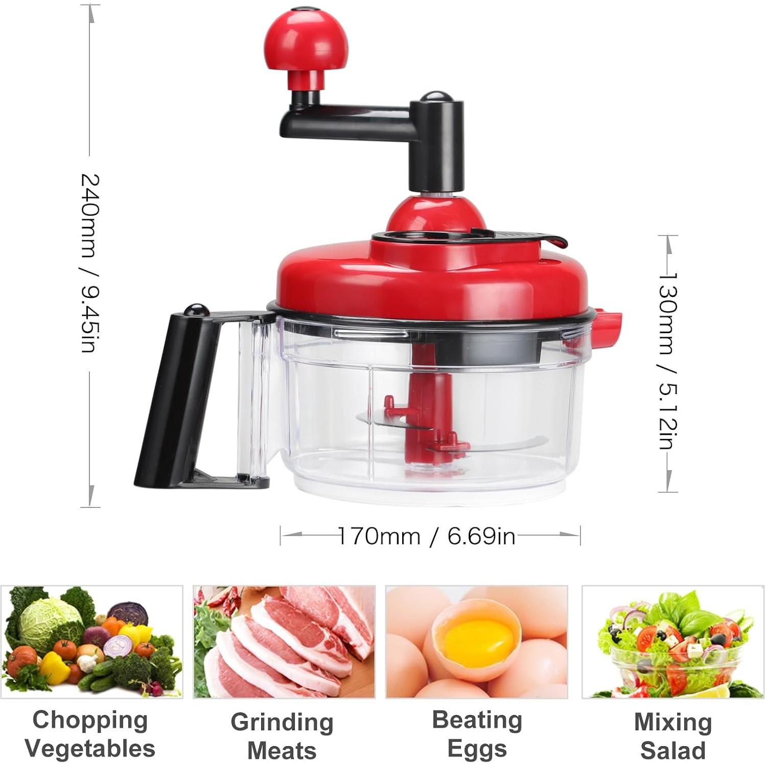 Picador Manual Cambom 1200ml Acero Inoxidable Rojo