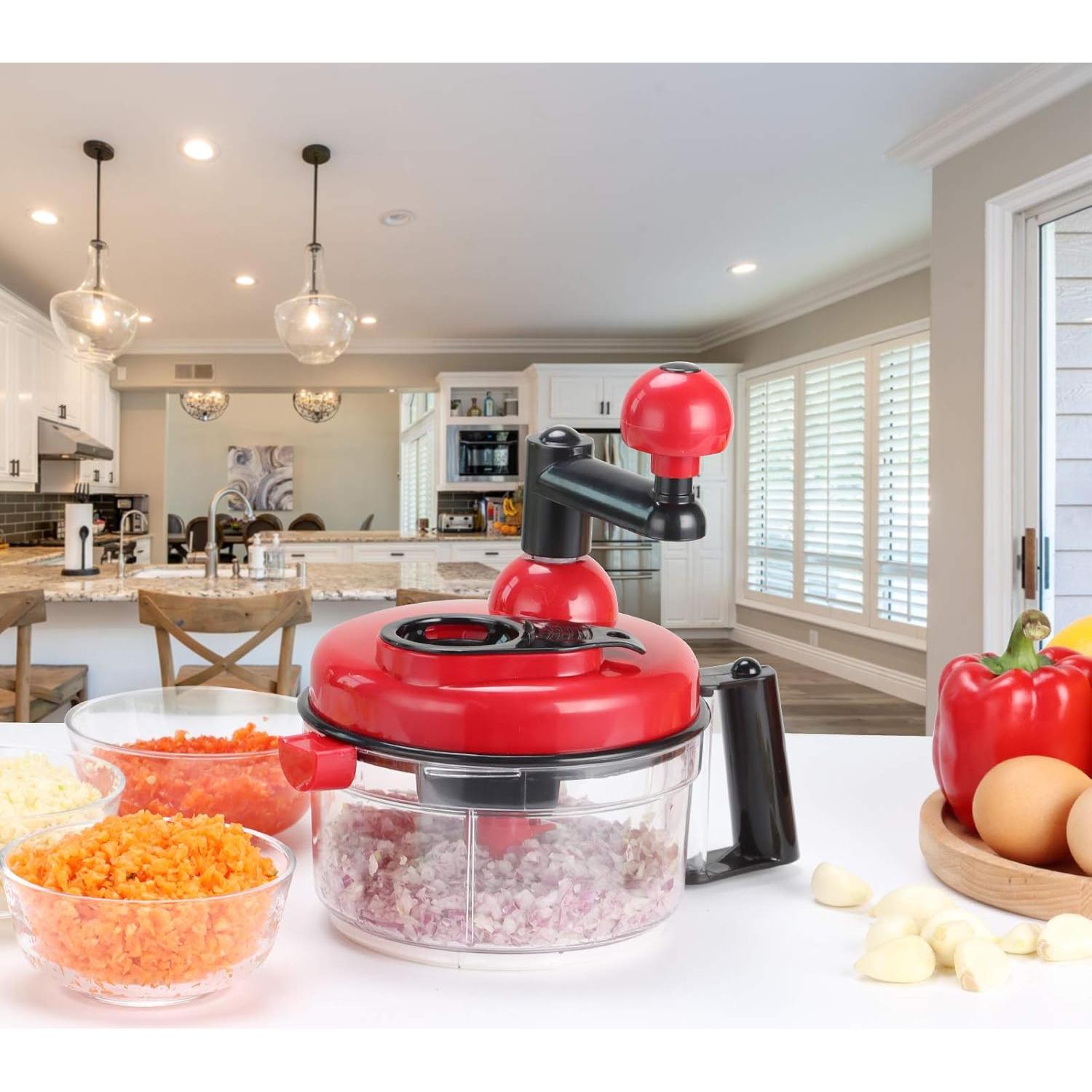 Picador Manual Cambom 1200ml Acero Inoxidable Rojo