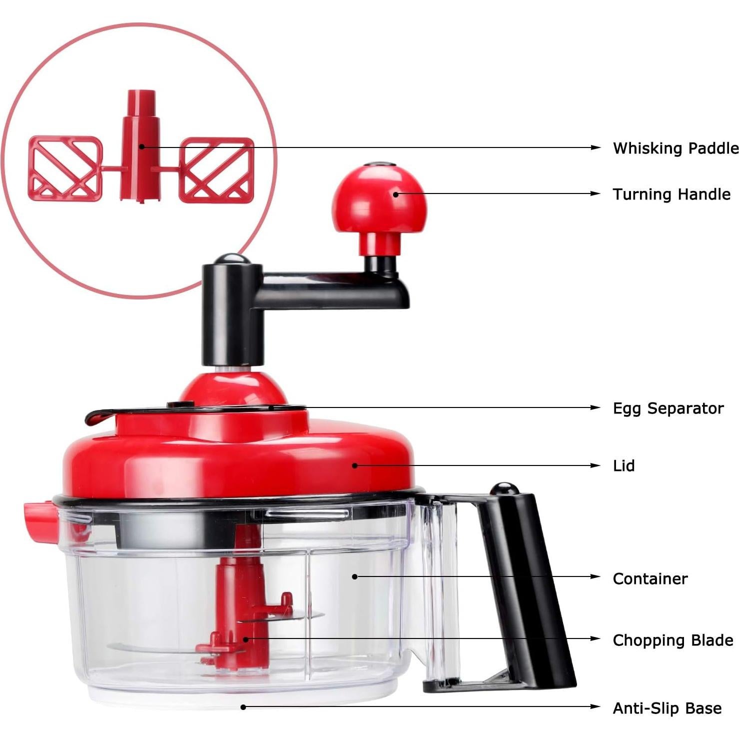 Picador Manual Cambom 1200ml Acero Inoxidable Rojo