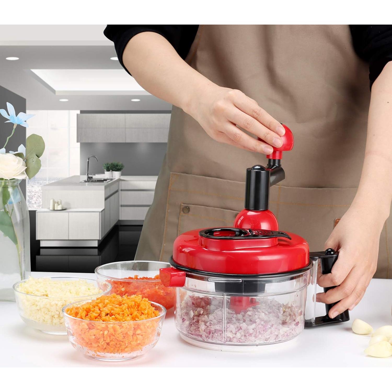 Picador Manual Cambom 1200ml Acero Inoxidable Rojo