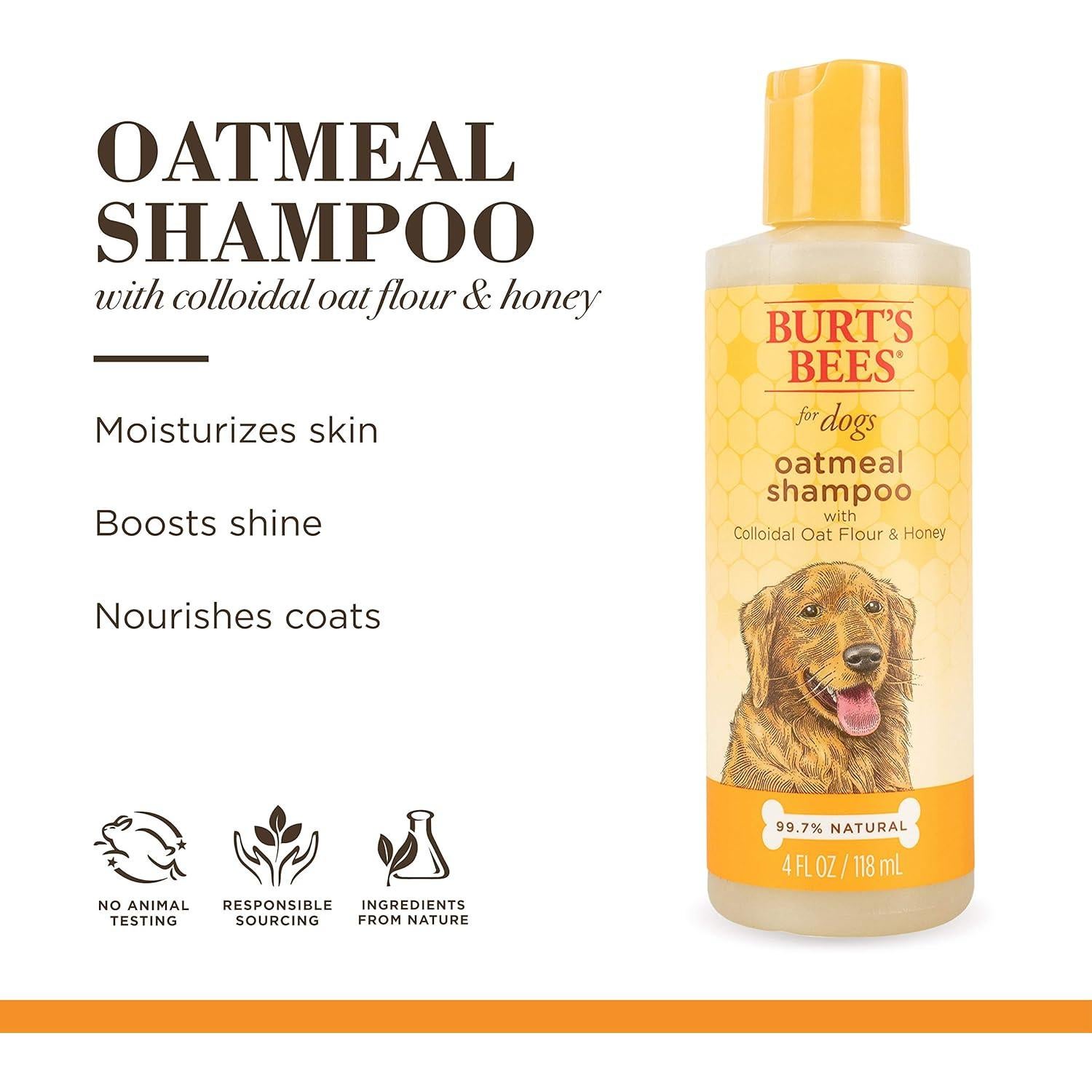 Champú de Avena Burt's Bees para Perros 118 ml - Suave y Natural