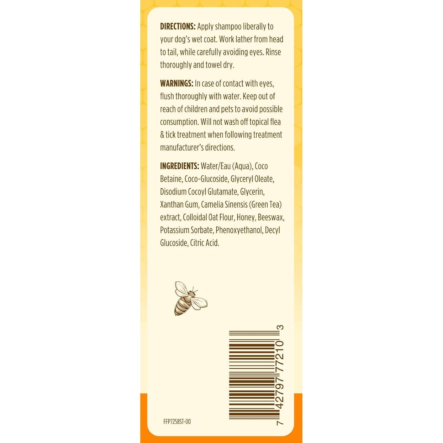 Champú de Avena Burt's Bees para Perros 118 ml - Suave y Natural