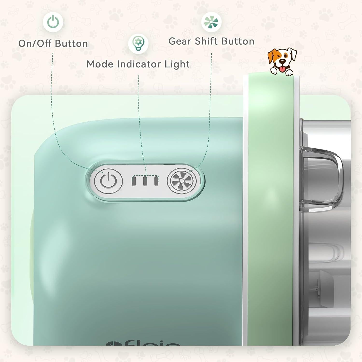 Kit de Aseo para Perros Afloia 6 en 1, Aspiradora Silenciosa