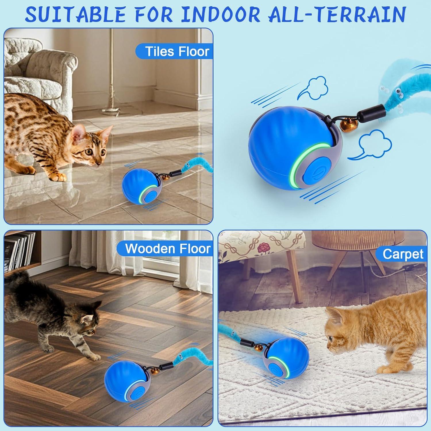 Juguete Interactivo para Gatos BABORUI Bola Azul Recargable