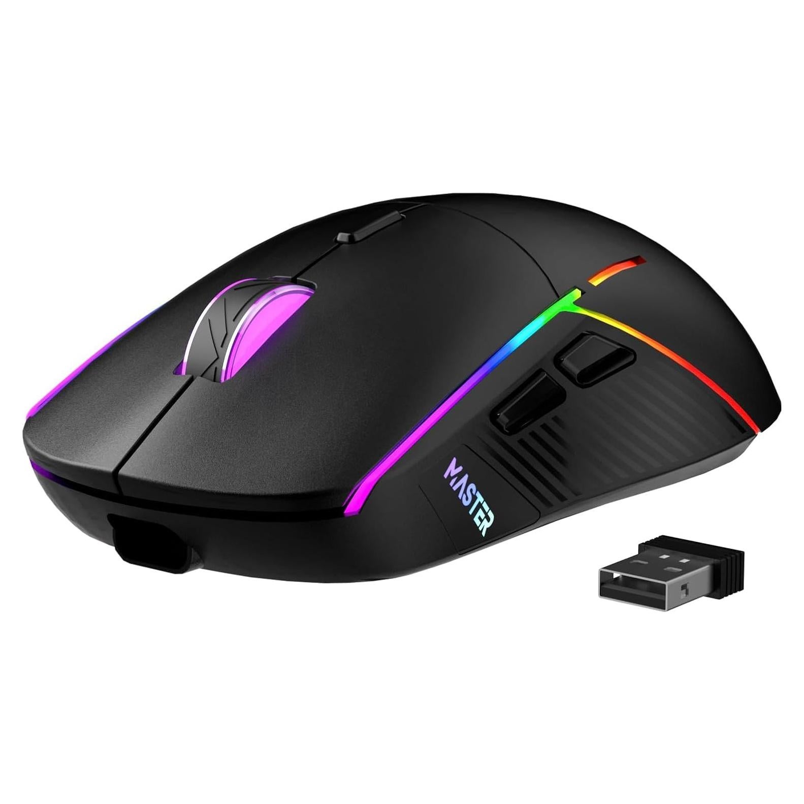 Ratón Gaming Inalámbrico FFJ Master01 24000 DPI RGB Negro
