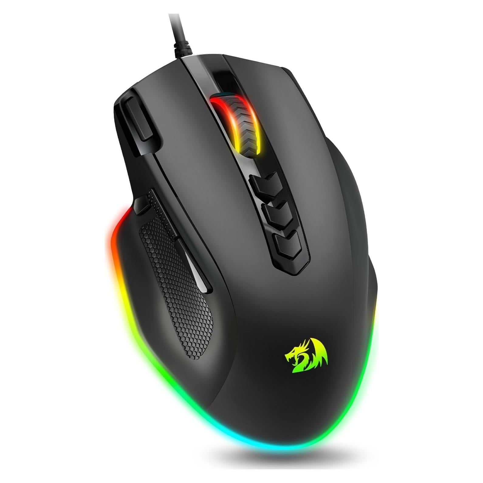 Ratón Gaming Redragon M614 Con Cable RGB 8000 DPI 11 Botones