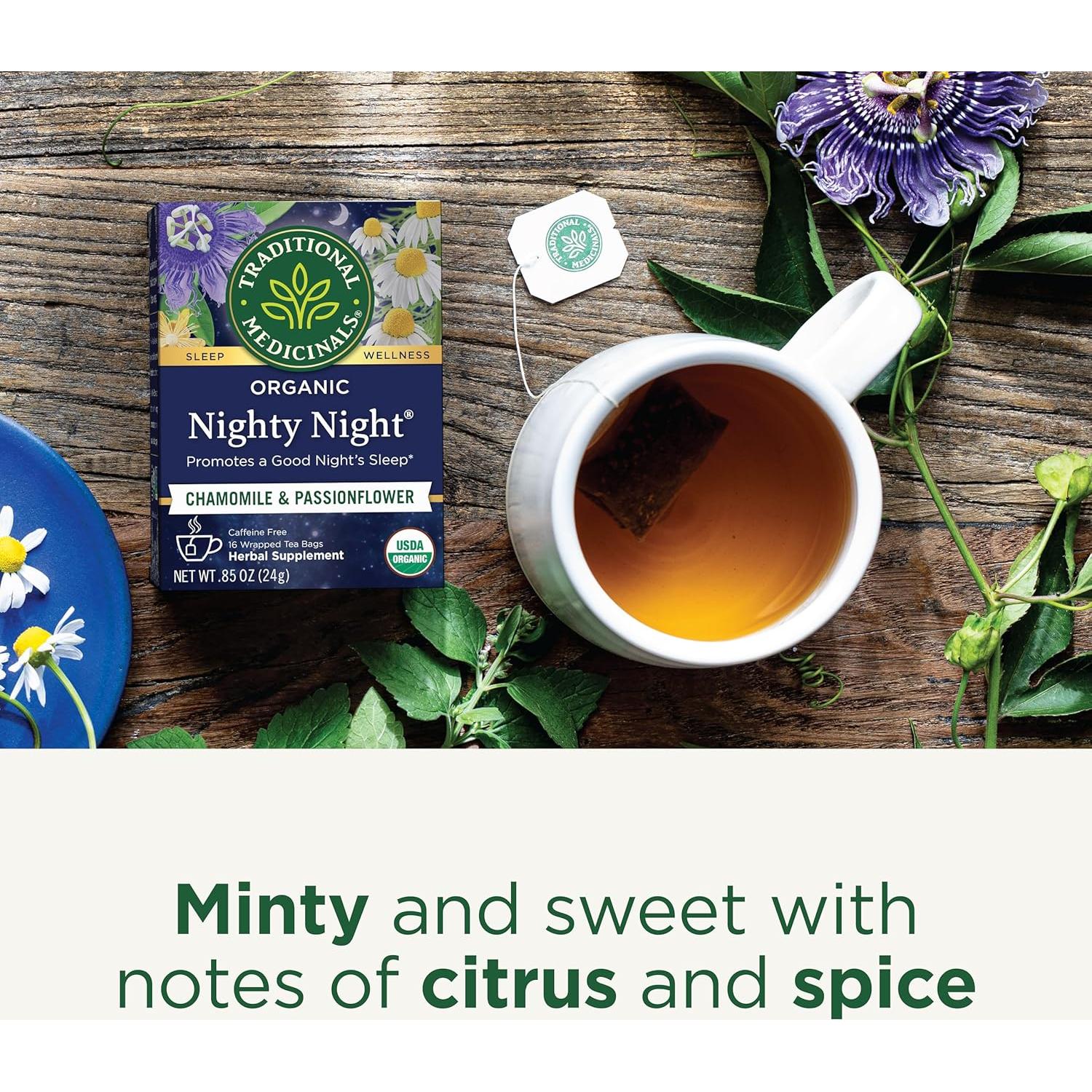 Té Orgánico Nighty Night Traditional Medicinals 16 Bolsitas