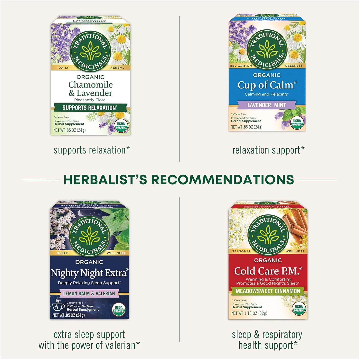 Té Orgánico Nighty Night Traditional Medicinals 16 Bolsitas