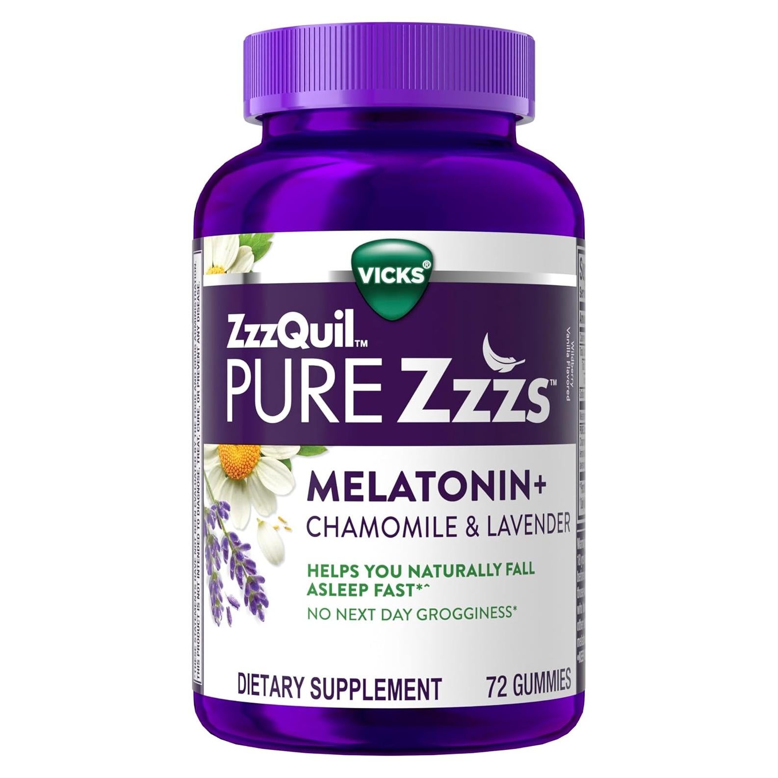 Gominolas de Melatonina ZzzQuil PURE Zzzs 2mg 72 Unidades