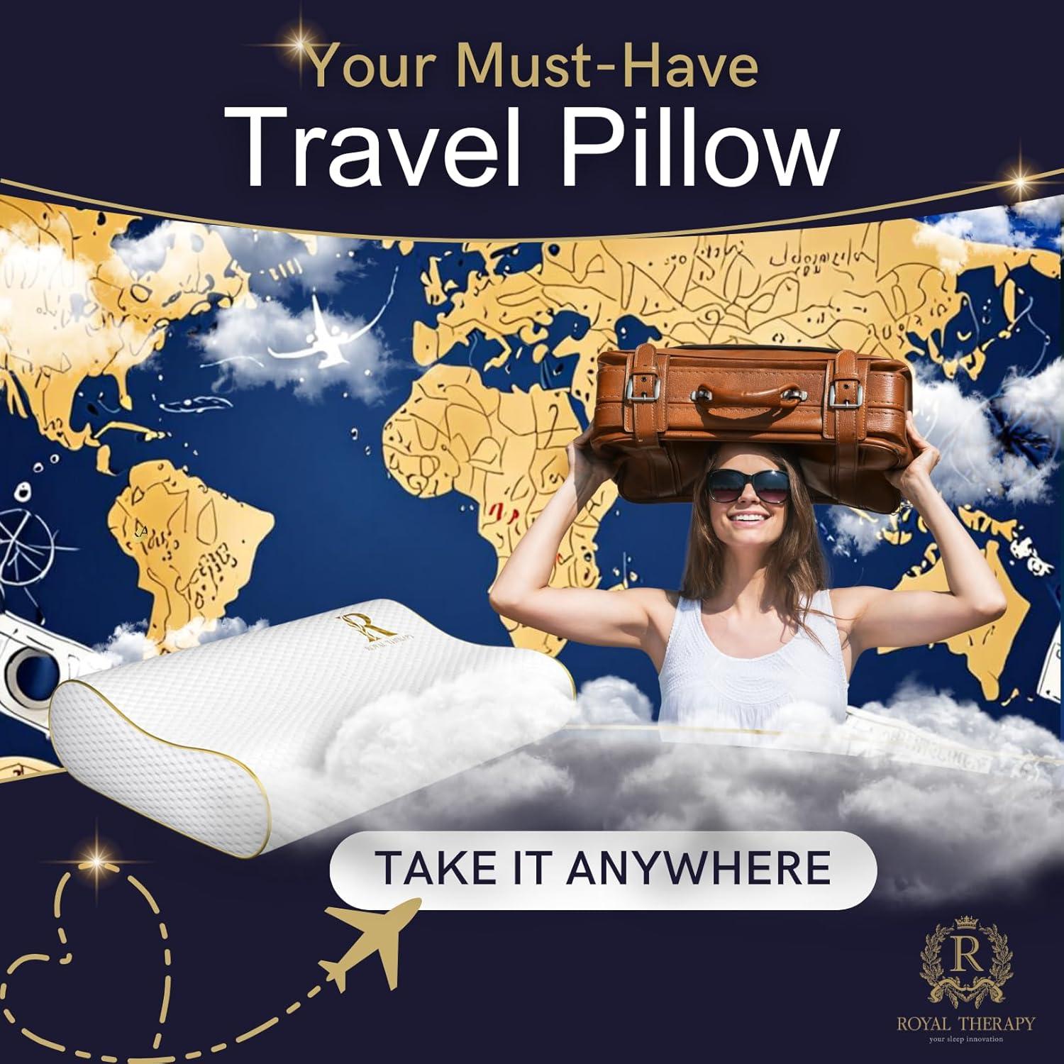 Almohada de Memoria de Viaje Royal Therapy 45x30 cm Ergonomica