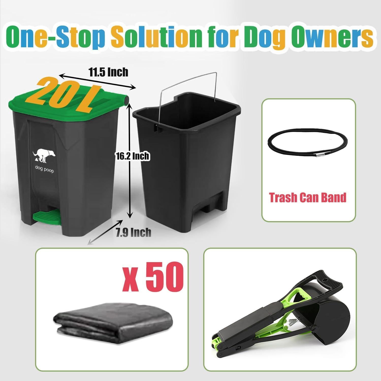 Cubo de Basura Yatmung 20L para Excremento de Perro Exterior