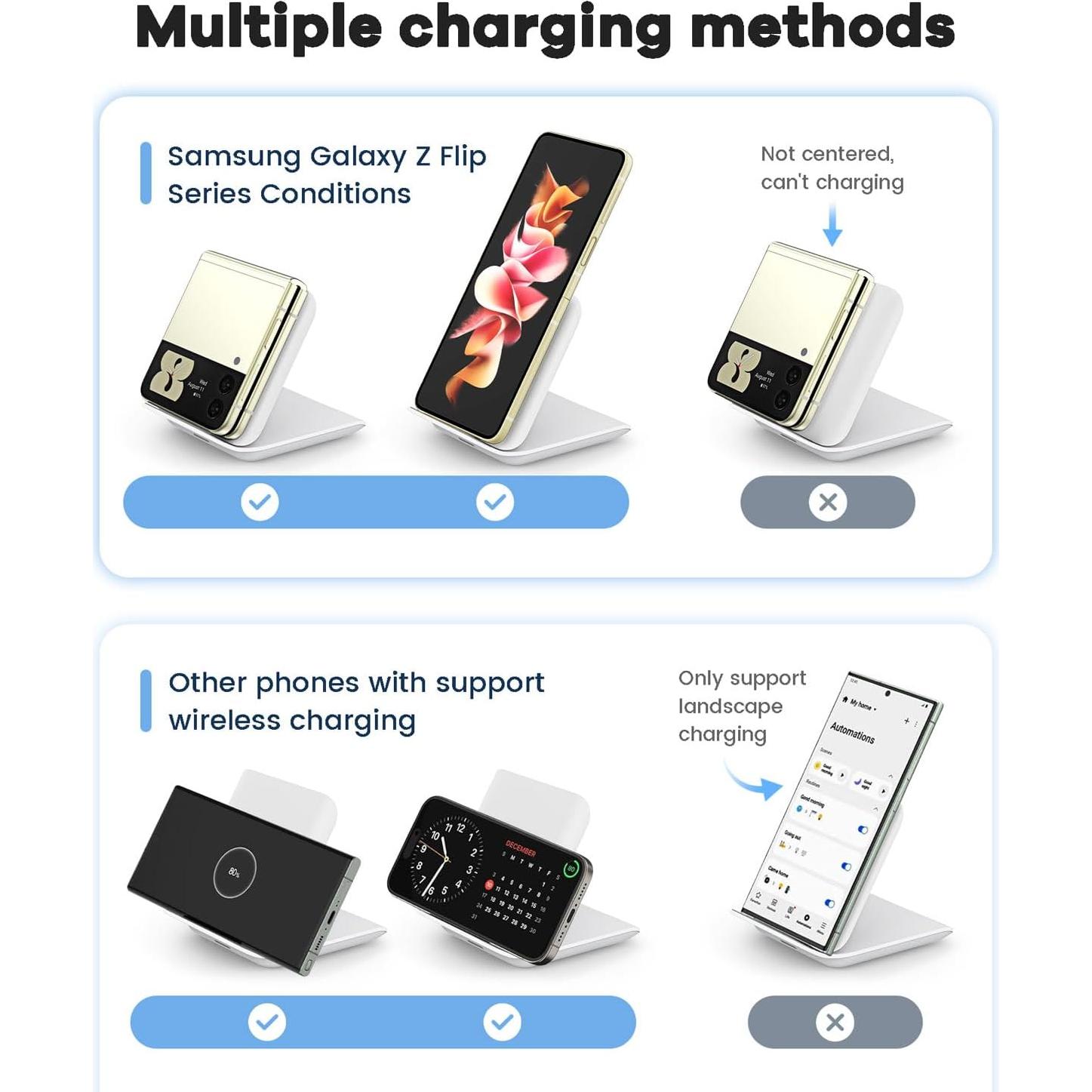 Estación de Carga Inalámbrica Samsung X7 - 15W Plegable Blanco