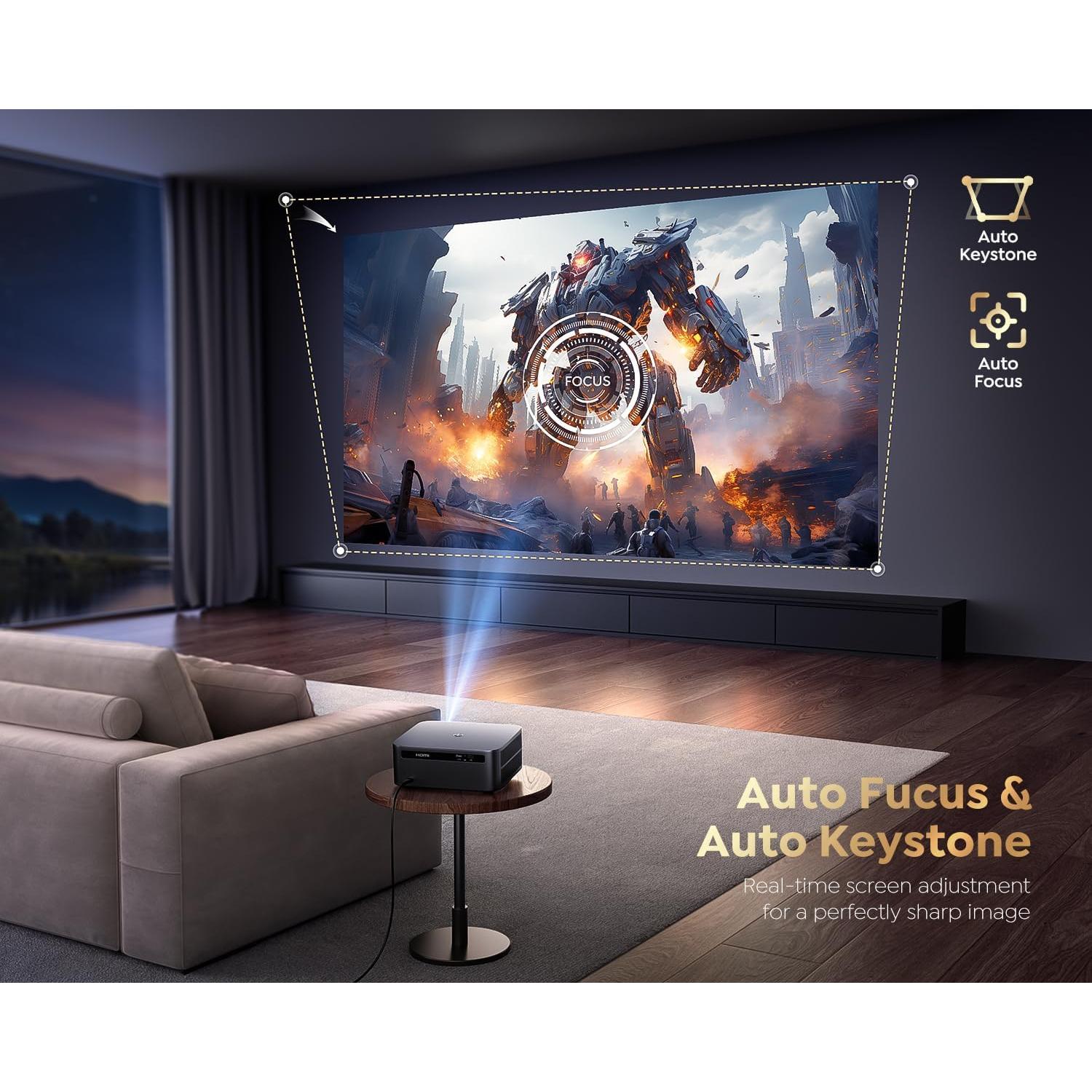 Proyector inteligente PUTRIMS K12 1200 ANSI 1080P WiFi 6 Bluetooth