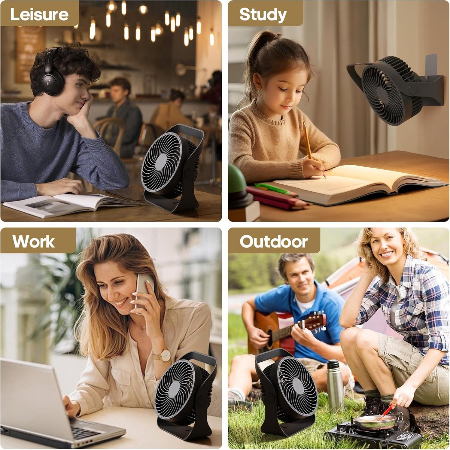 Ventilador de Escritorio Portátil Rican 6" Ultra Silencioso 4 Velocidades