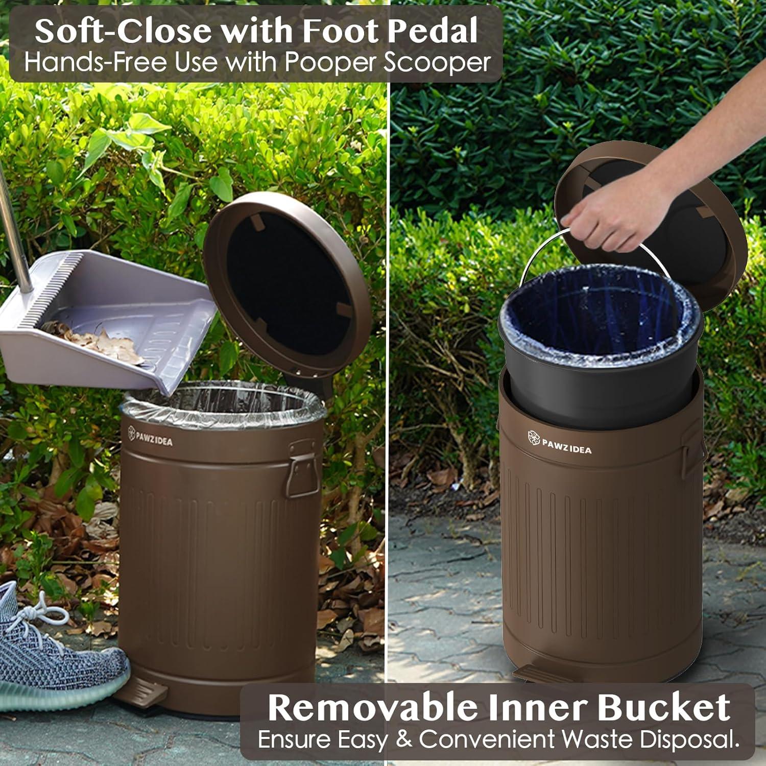 Cubo de Basura PAWZIDEA 11.6L para Excremento de Perro