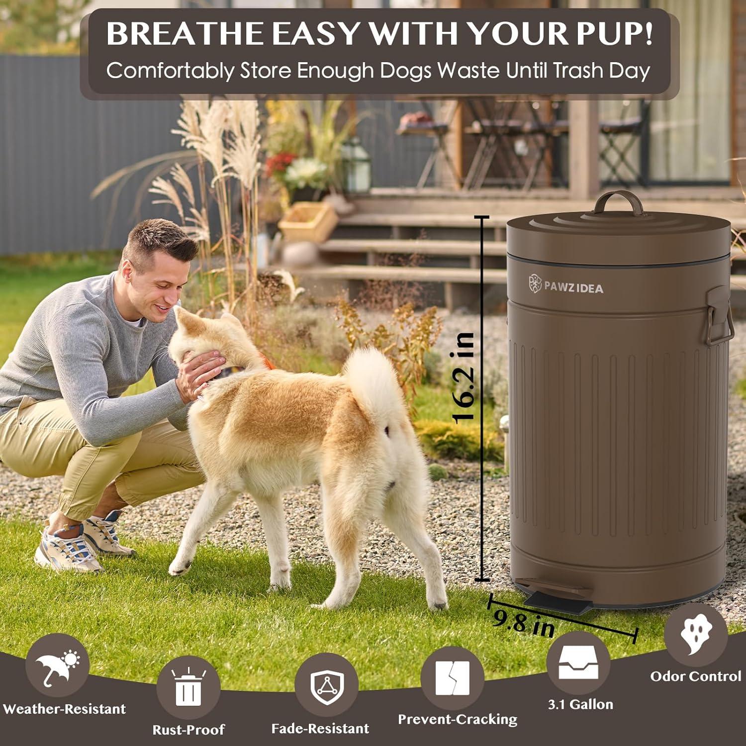 Cubo de Basura PAWZIDEA 11.6L para Excremento de Perro
