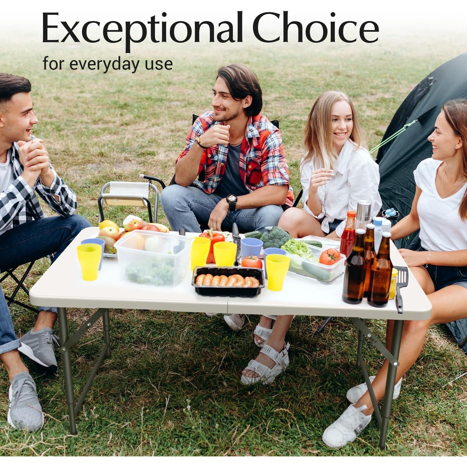 Mesa Plegable 1.22m Ajustable Blanco Nuestro Espacio Moderno