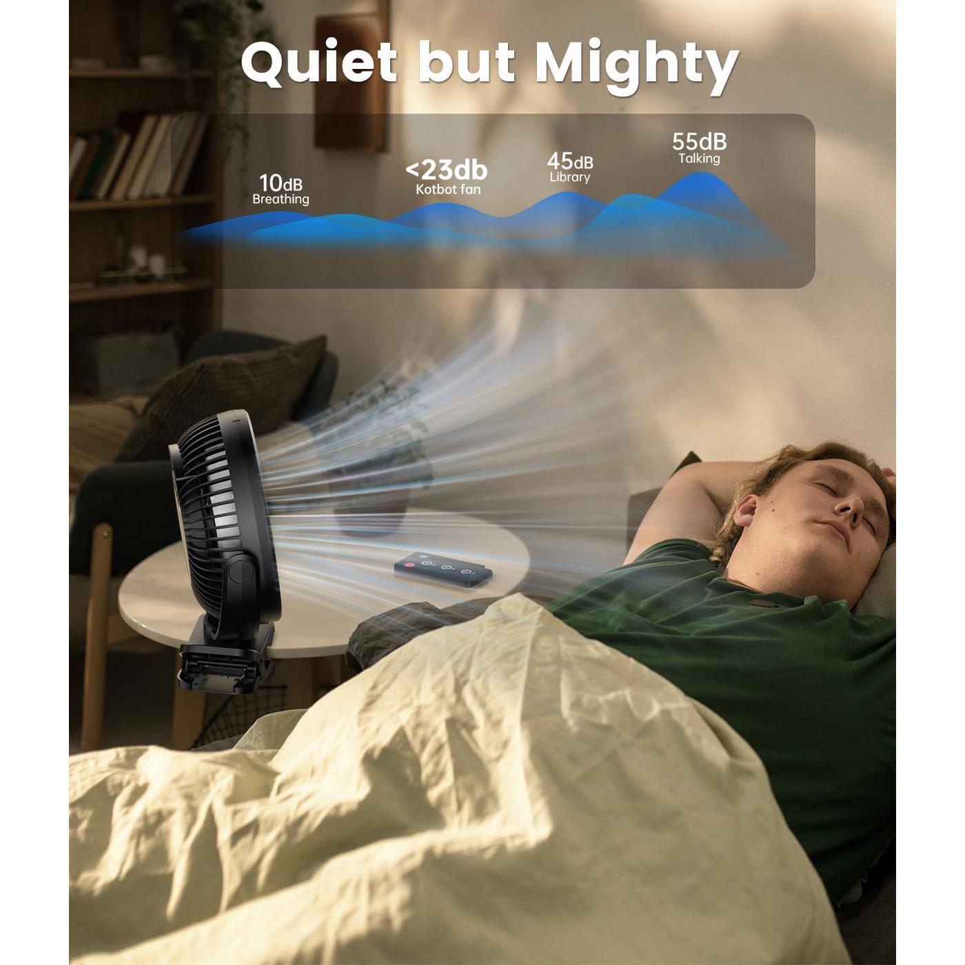 Ventilador Clip Korbot 20 cm Recargable 12000mAh 3 Velocidades