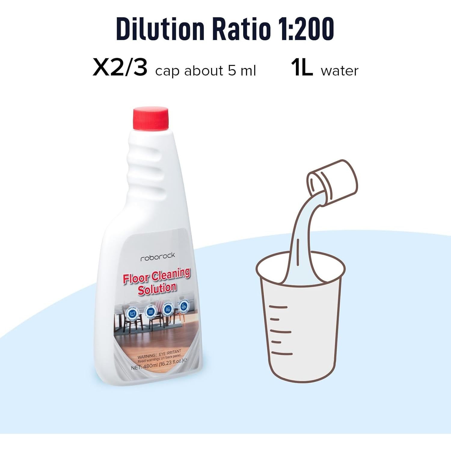 Limpiador de Pisos Roborock 480 ml para Madera y Azulejos