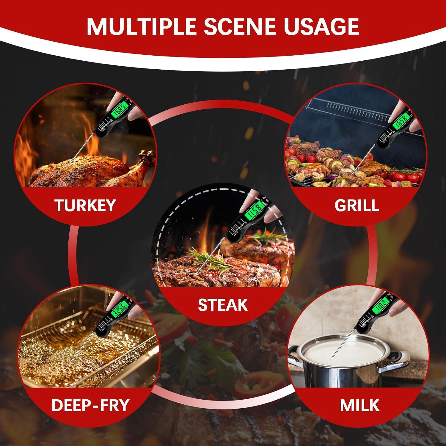 Termómetro Digital de Cocina Giftsfaloy IP67 16.5cm Negro