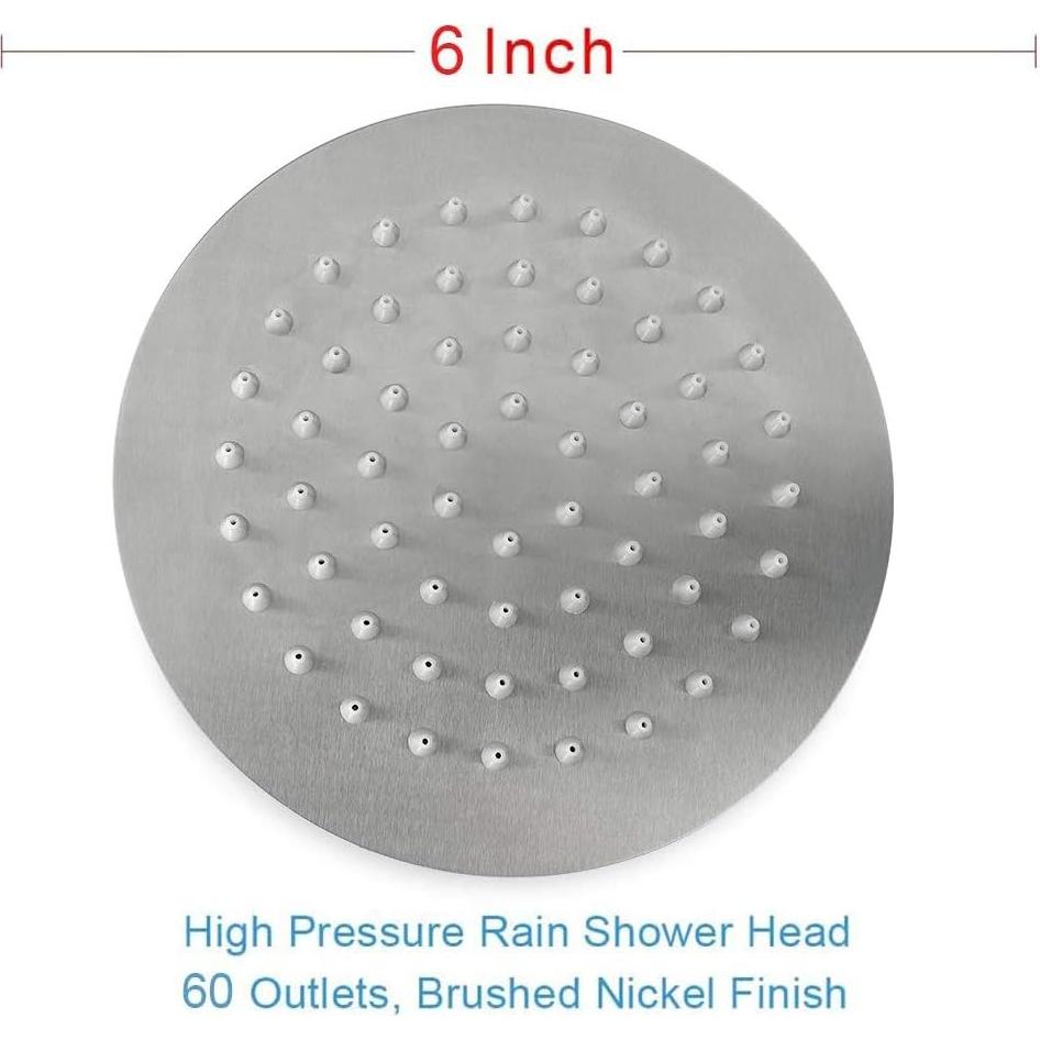 Cabezal de Ducha de Lluvia NearMoon 15.24 cm Acero Inoxidable