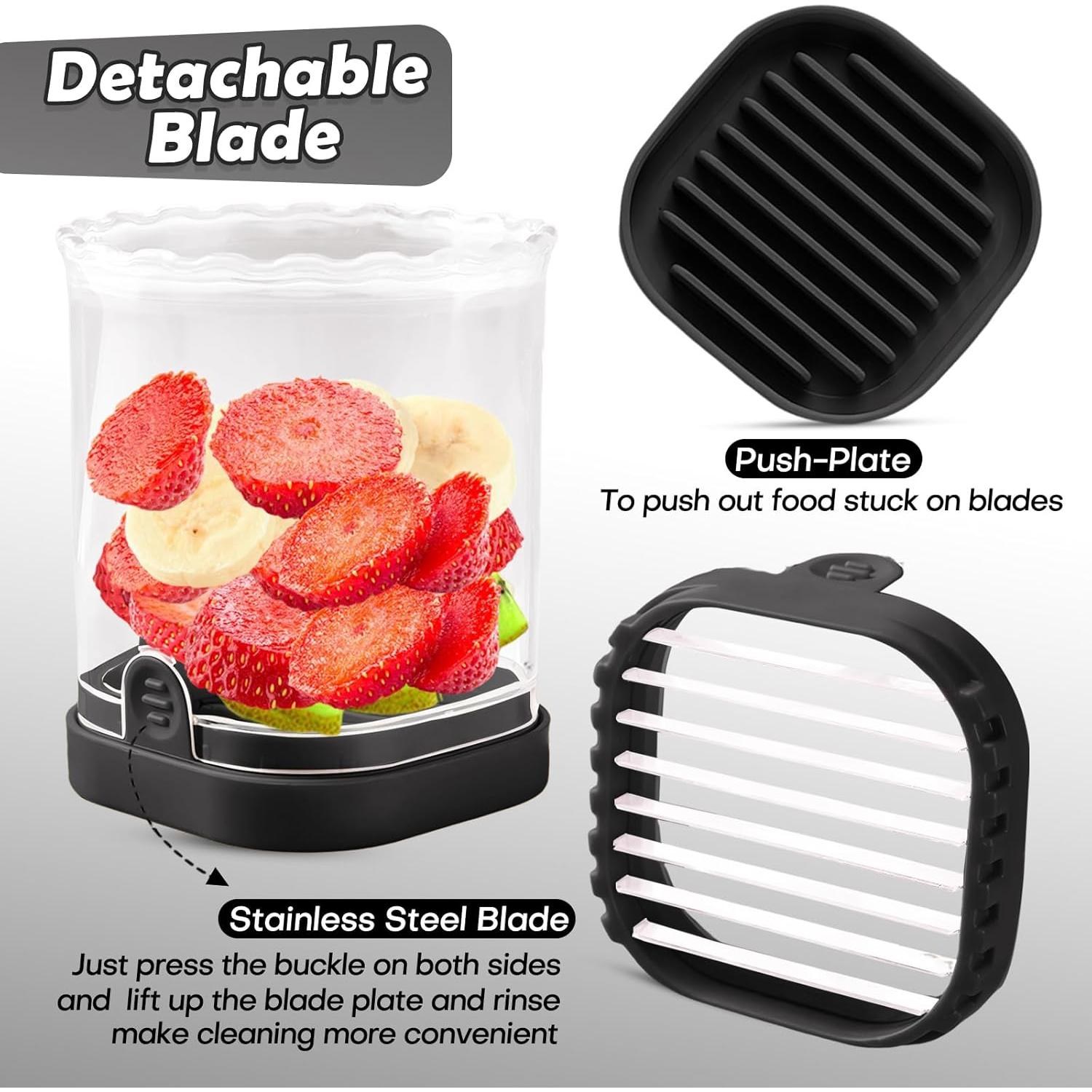 Cortador de Frutas en Taza COKSDUPID Negro - Acero Inoxidable