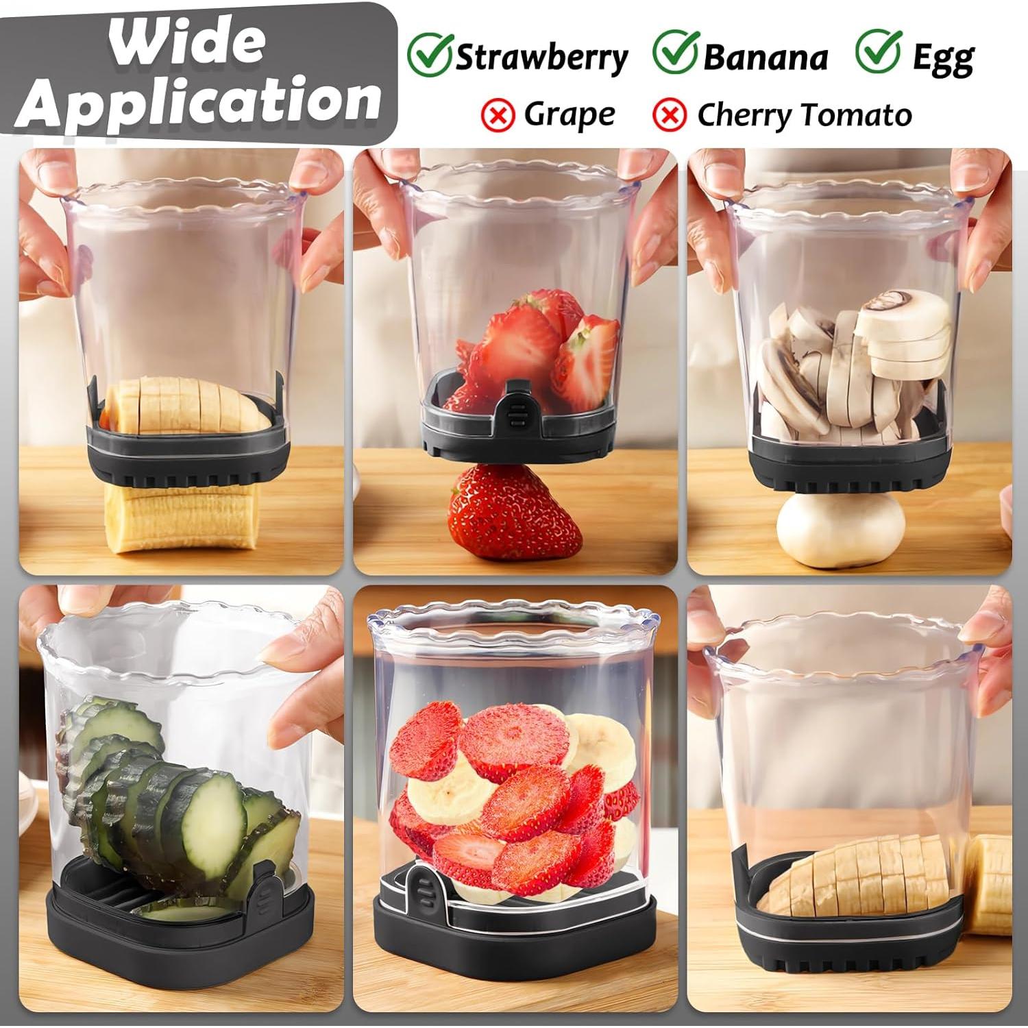 Cortador de Frutas en Taza COKSDUPID Negro - Acero Inoxidable