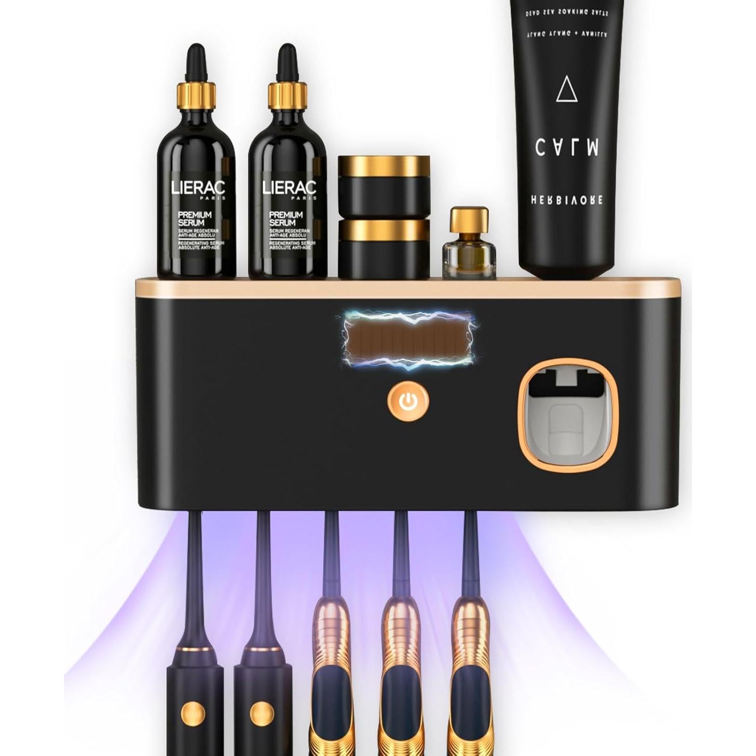 Soporte para Cepillos de Dientes CPOTAM con Dispensador y 5 Ranuras